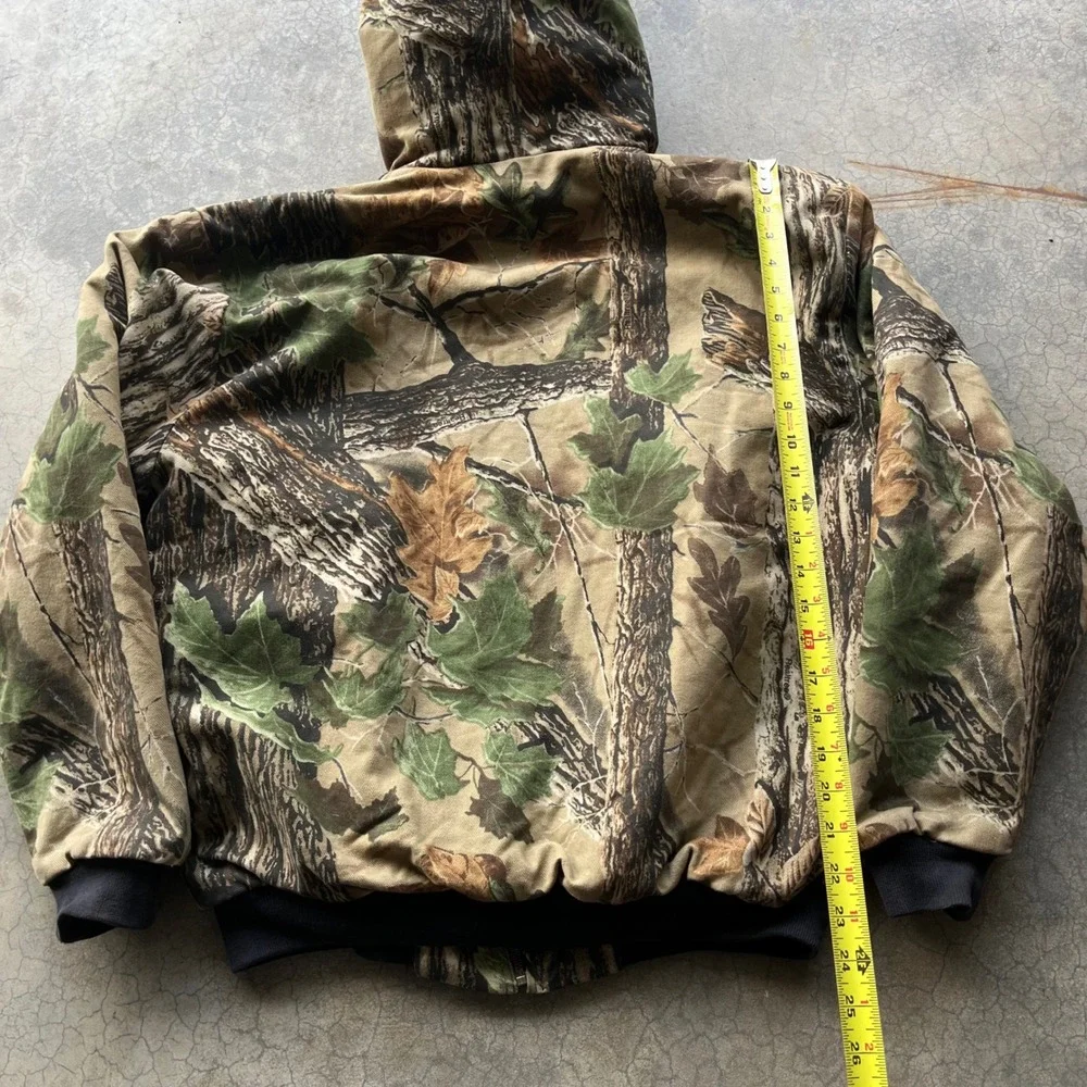 Wrangler Rugged Wear Realtree Camo Hooded Jacket Mens Large Made in USA Zip Up